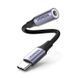 Adapter UGREEN AV161 USB Type-C Male to 3.5mm Female Adapter Aluminum Shell with Braided 10cm Space Gray (80154)