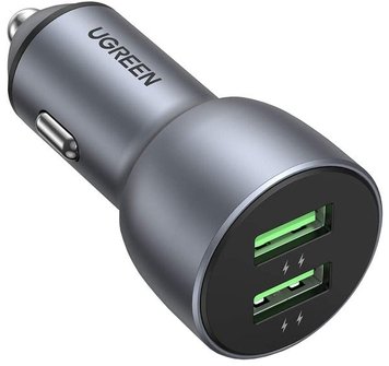 Автомобільний зарядний пристрій UGREEN CD213 QC 3.0+QC 3.0 Dual USB-A 36W Fast Car Charger Dark Blue (10144)