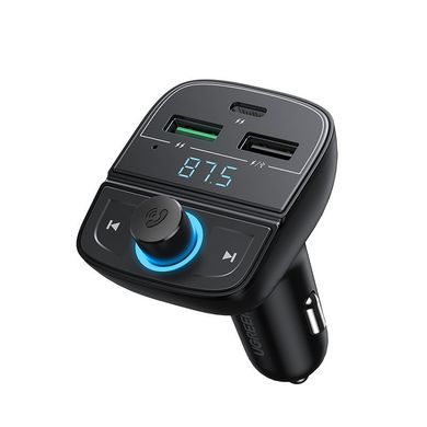 FM-трансмітер UGREEN CD229 Bluetooth Car Charger (5.0+PD+QC3.0+USB Flash Drive+TF) Black (80910)