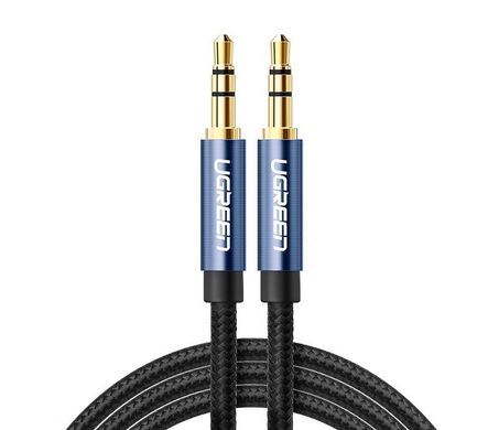 Cable UGREEN AV112 3.5mm Male to 3.5mm Male Cable Gold Plated Metal Case with Braid 1m Blue (10685)