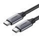 Cable UGREEN US161 USB Type-C Male to USB Type-C 100W Male Cable Nickel Plating Aluminum Shell 3A 1.5m Gray (50751)