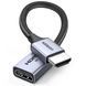 Адаптер UGREEN HD165 HDMI 2.1 Male to Female 8K@60Hz 15cm Gray (15518)