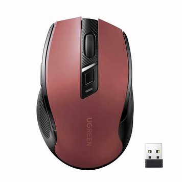 Бездротова миша UGREEN MU006 Ergonomic 2.4G Wireless Mouse Red (15065)