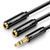 Cable UGREEN AV123 3.5mm Stereo Audio Splitter Cable with Braid 20cm Black (10532)