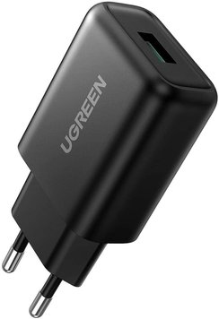 Charger UGREEN CD122 18W QC3.0 USB Fast Charger 3A Black (70273)