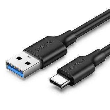 Кабель UGREEN US184 USB 3.0 to USB Type-C Male Cable Nickel Plating 3A 1.5m Black (20883)