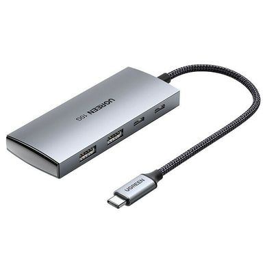 USB hub UGREEN CM480 USB-C to 2×USB 3.2+2×USB-C Adapter 10G Space Gray (30758)