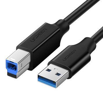 Кабель UGREEN US210 USB 3.0 AM to BM Print Cable 1m Black (30753)