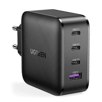 Мережевий зарядний пристрій UGREEN CD224 USB-A+3xUSB-C 65W GaN Tech Fast Charger Black (70774)