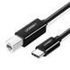 Cable UGREEN US241 USB-C 2.0 to USB-B 2.0 Print Cable 2m Black (50446)