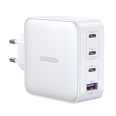 Мережевий зарядний пристрій UGREEN CD226 USB-A+3xUSB-C 100W GaN Tech Fast Charger White (15337)