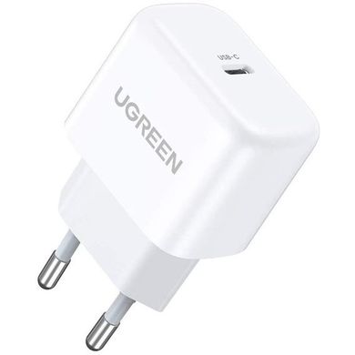 Мережевий зарядний пристрій UGREEN CD241 USB Type-C 20W Mini PD PD3.0 Fast Charger 3A White (10220)