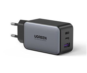 Мережевий зарядний пристрій UGREEN CD244 USB-A+2xUSB-C 65W GaN Tech Fast Charger Grey (10335)
