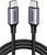 Cable UGREEN US261 USB Type-C to USB Type-C 60W Round Cable Nickel Plating Aluminum Shell 3A 1m Black/Gray (50150)