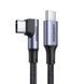 Cable UGREEN US334 USB-C 2.0 to Angled USB-C M/M Cable Aluminium Shell with Braided 1m Black (70643)