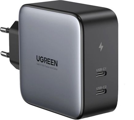 Мережевий зарядний пристрій UGREEN CD254 2xUSB-C 100W GaN Tech Fast Charger Black (50327)