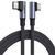 Cable UGREEN US335 Angled USB Type-C to Angled USB Type-C 100W 5A Cable Aluminium Shell with Braided 1m Black (70696)