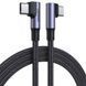 Кабель UGREEN US335 Angled USB Type-C to Angled USB Type-C 100W 5A Cable Aluminium Shell with Braided 2m Black (70698)