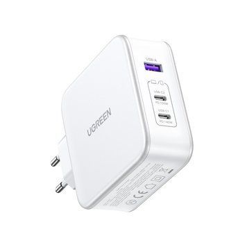 Мережевий зарядний пристрій UGREEN CD289 GaN Fast Charger 140W with Cable White (15339)