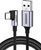 Кабель UGREEN US284 USB 2.0 to Angled USB Type-C Cable Aluminum Shell with Braided 3A 0.5m Black (50940)