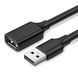 Кабель UGREEN US103 USB 2.0 Male to Female Extension Cable 0.5m Black (10313)
