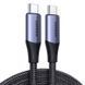 Cable UGREEN US355 USB Type-C to USB Type-C 100W Gen2 5A Cable Aluminium Shell with Braided 1m Black (80150)