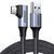 Кабель UGREEN US385 USB-A Male to USB-C Male 3.0 3A 90-Degree Angled Cable 1m Black (20299)
