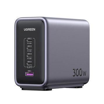 Мережевий зарядний пристрій UGREEN CD333 USB-A+4xUSB-C 300W Desktop Fast Charger Black (90903B)