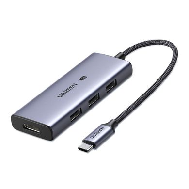 USB hub UGREEN CM500 4-in-1 USB Type-C to 3xUSB 3.0 + HDMI Multifunction Adapter Space Gray (50629)