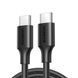 Кабель UGREEN US286 USB Type-C to USB Type-C 60W Cable Nickel Plating 3A 2m Black (10306)
