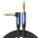 Cable UGREEN AV112 Angled Cable 3.5mm Male to 3.5mm Male Cable Gold Plated Metal Case with Braid 1.5m Blue (60180)