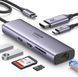 USB-хаб UGREEN CM512 USB Type-C to 2xUSB3.0+HDMI+RJ45+SD&TF +PD Port Converter Gray (60515)